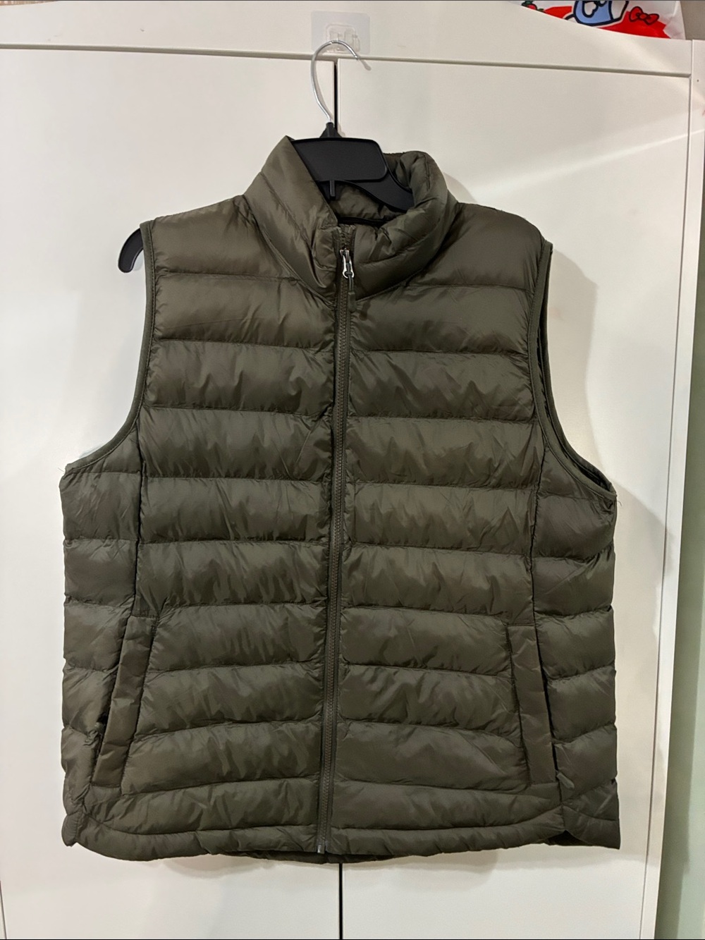 32 Degrees XL Women Quilted Puffer Vest Olive Green Zipper
